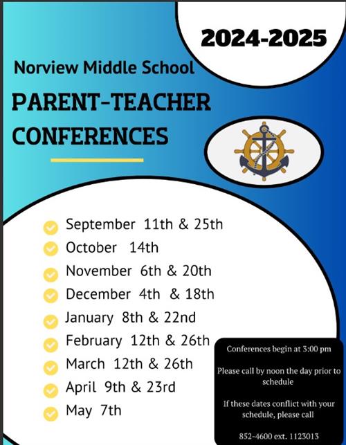 2024-2025 Parent Teacher Conference Dates